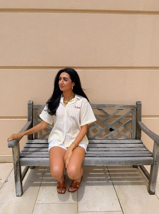 Chemise rayée St Barth jaune