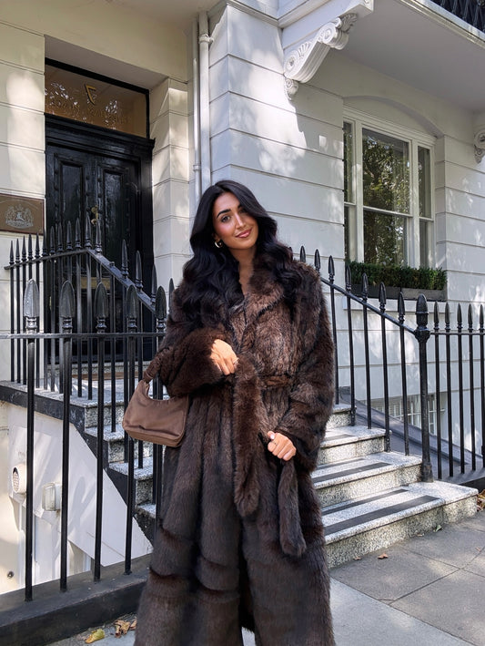 Veste fourrure chocolat