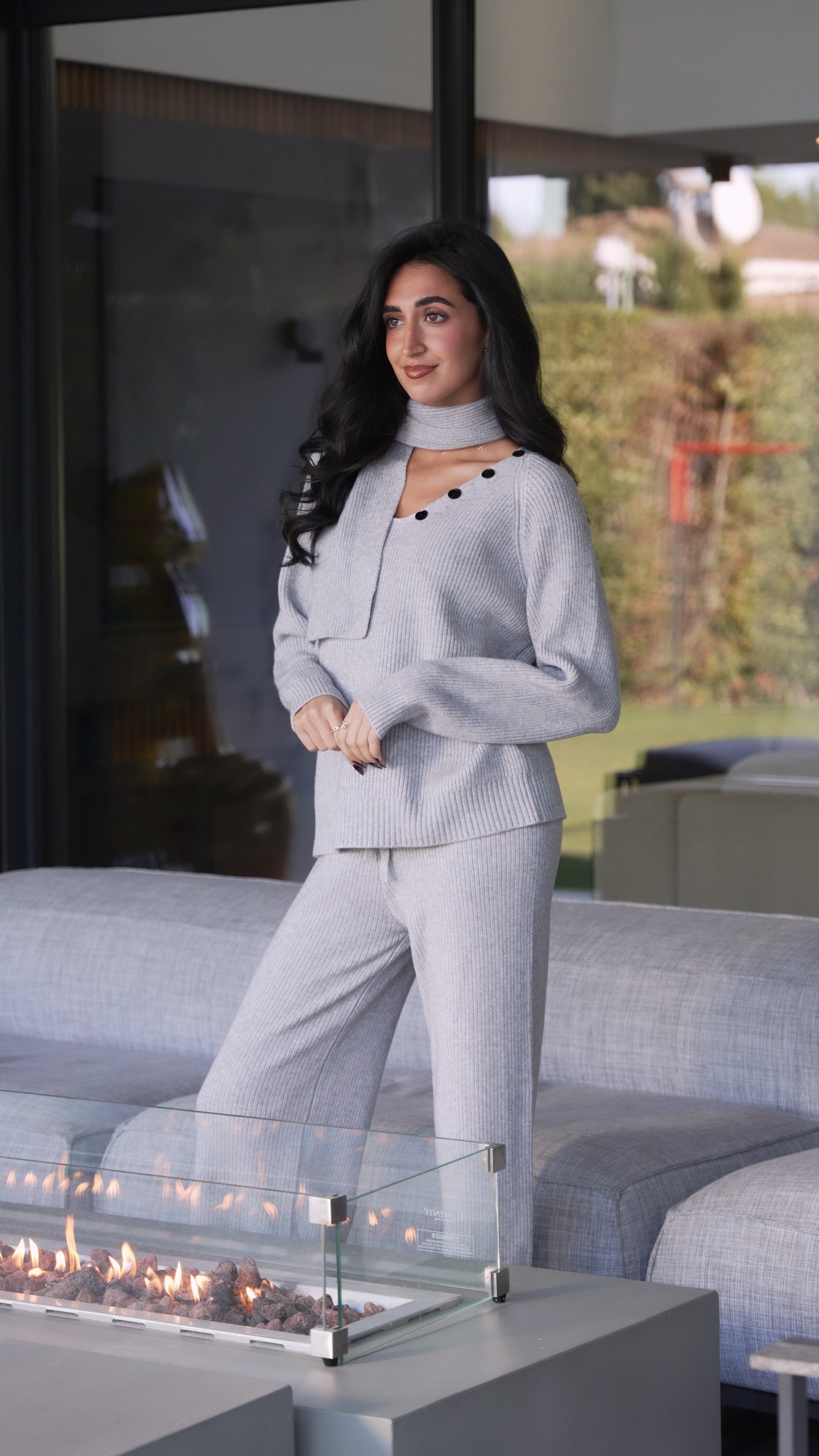 Ensemble en maille écharpe (2 coloris)