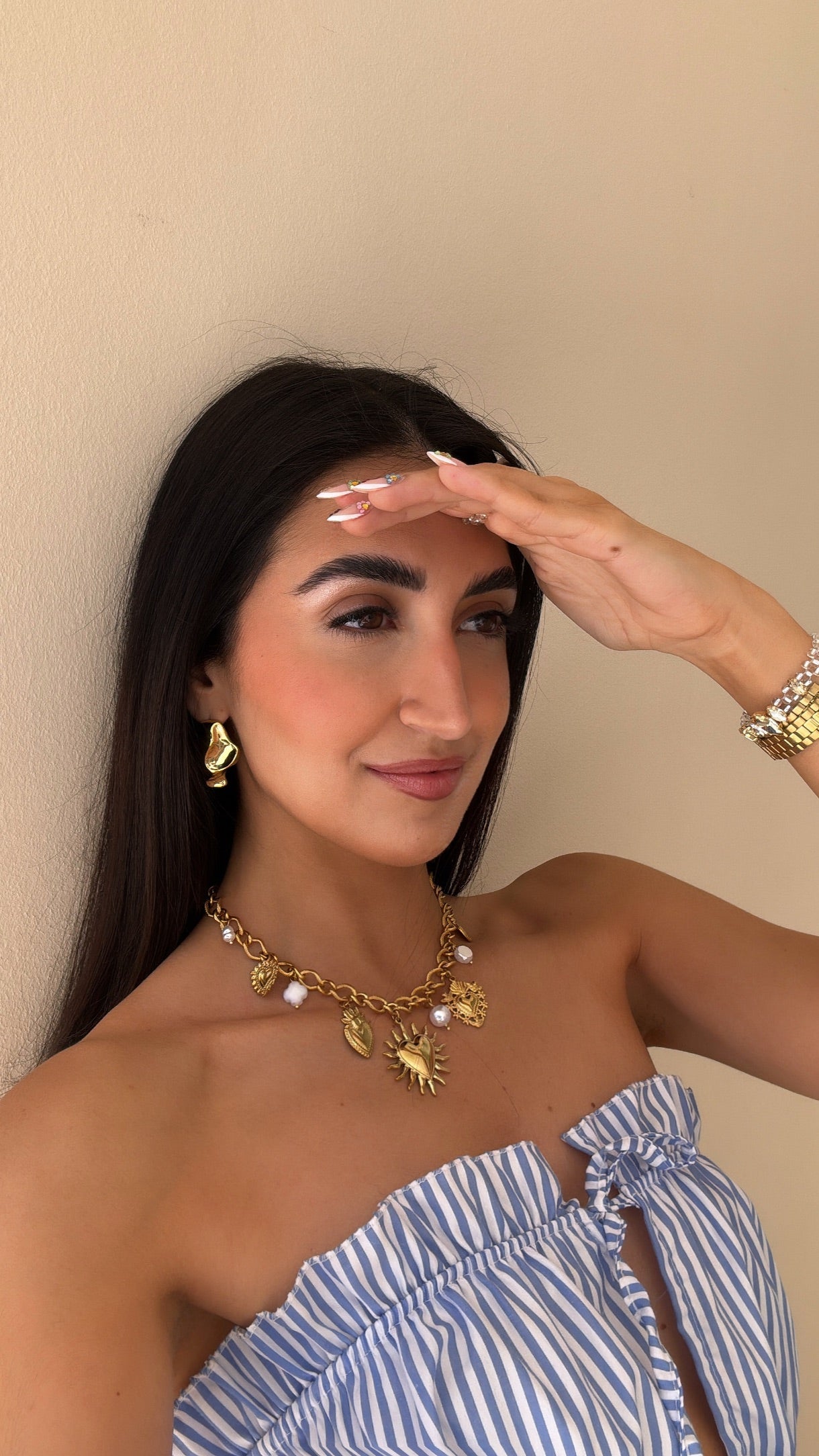Collier soleil breloques