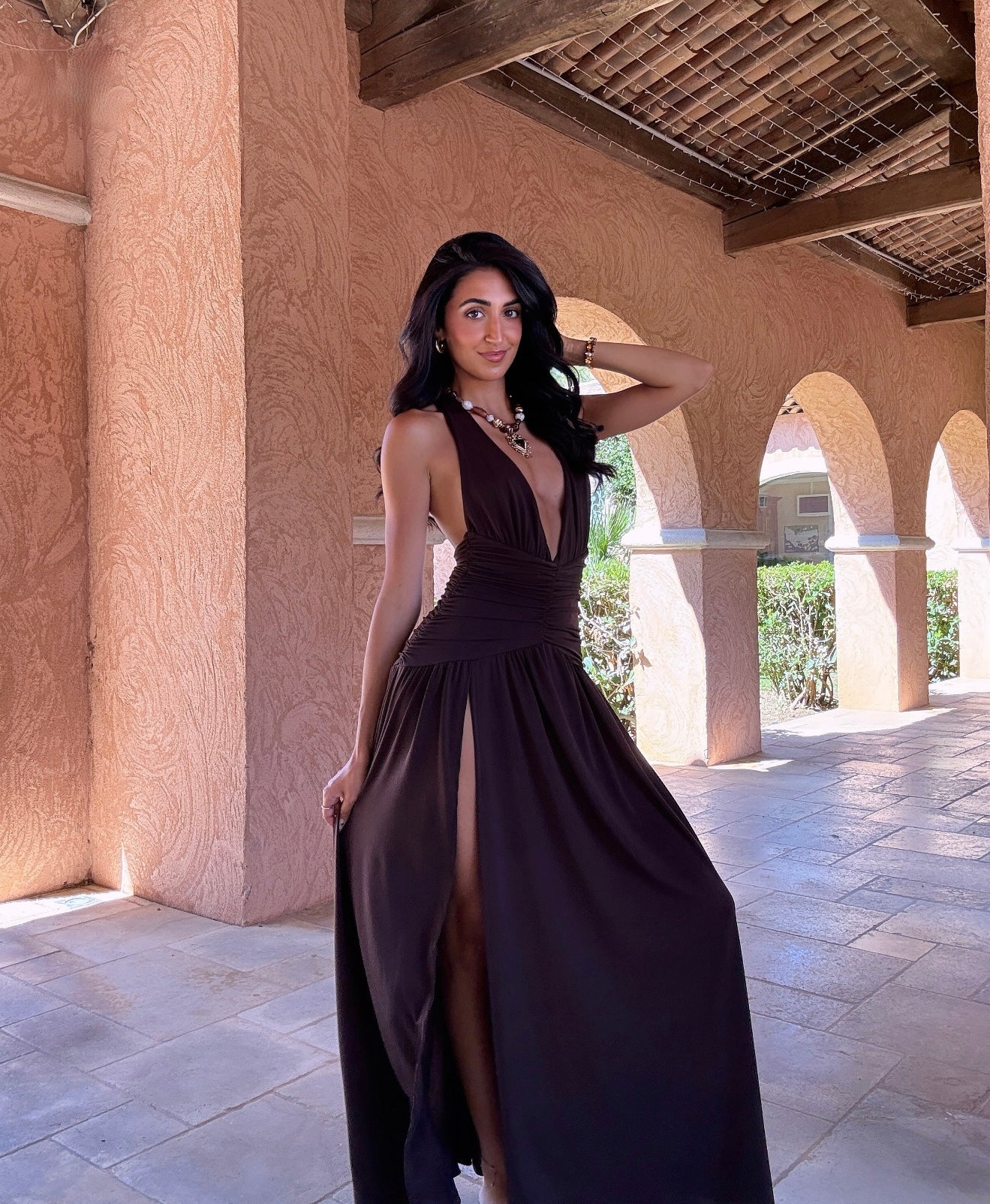 Robe longue fendue (2 coloris)