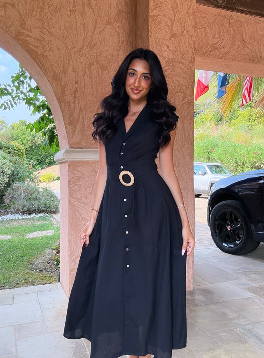 Langes Leinenkleid (3 Farben)