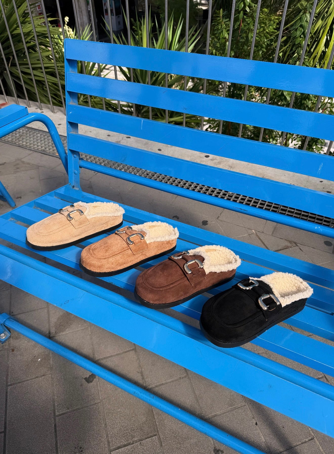Mules plates fourrées (4 coloris)