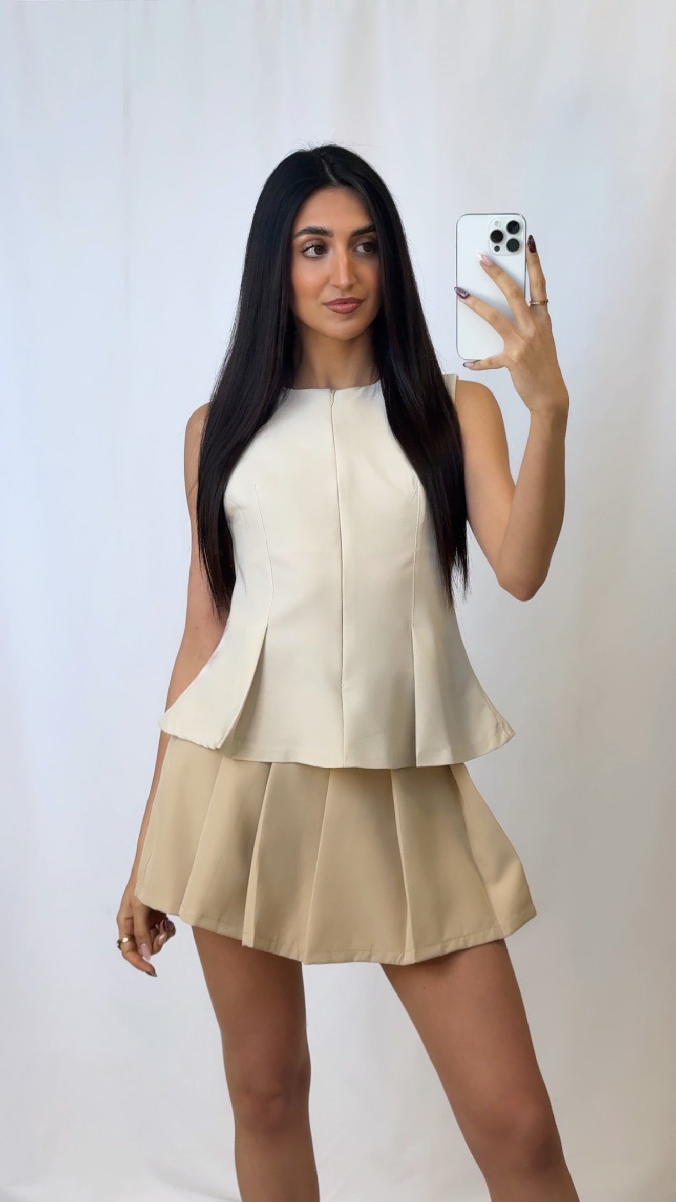 Top acampanado beige