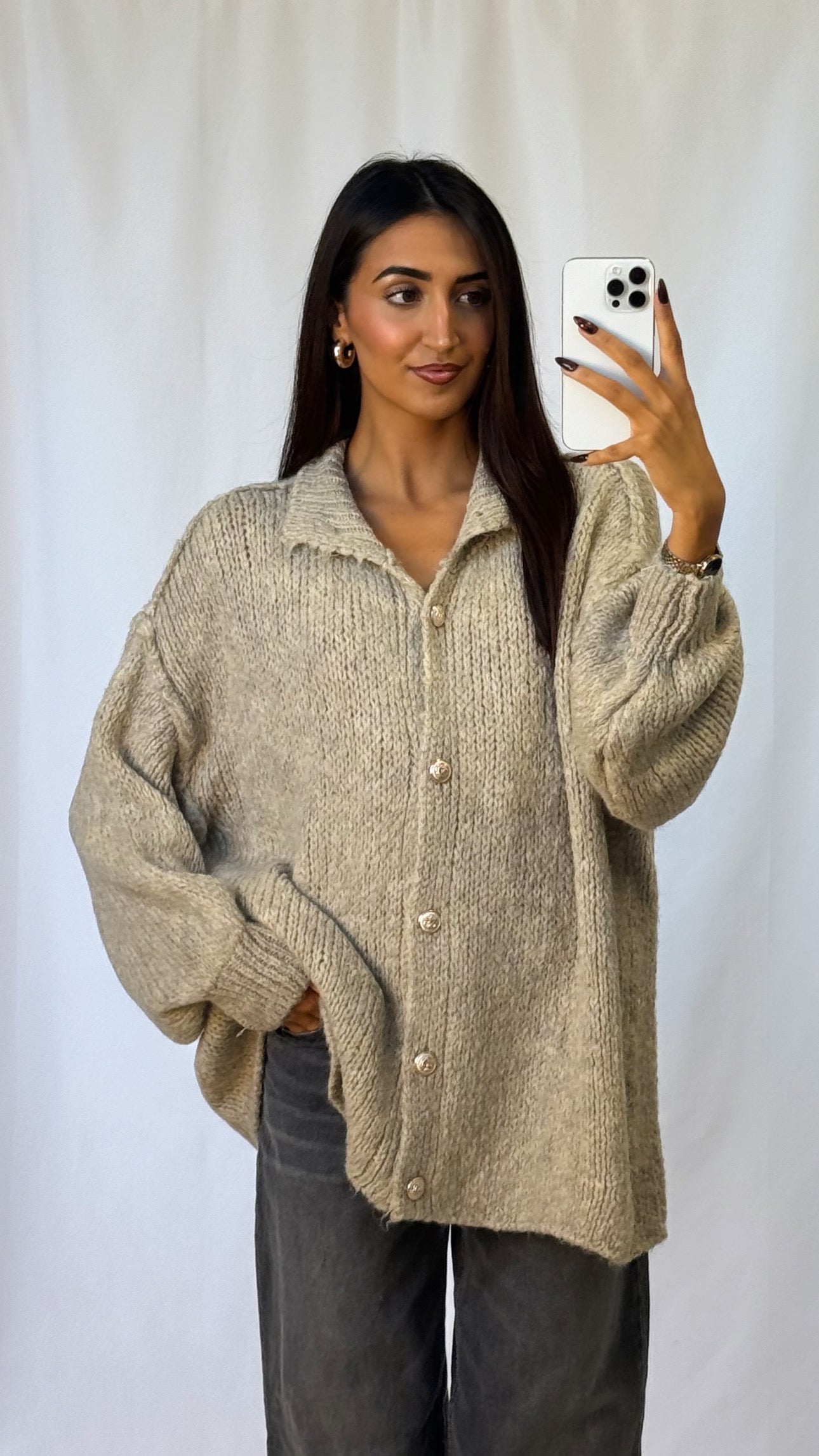 Gilet à boutons taupe