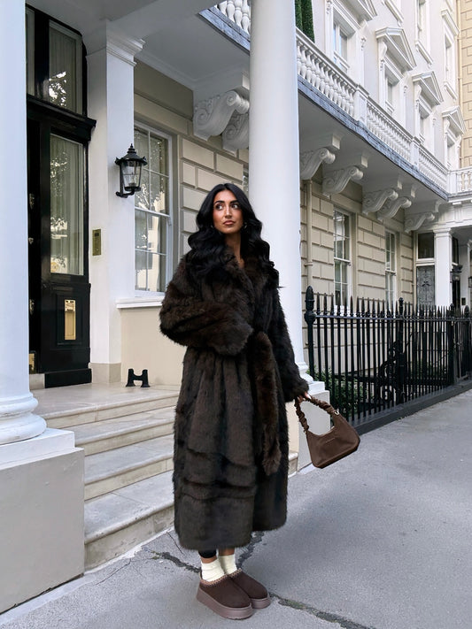 Veste fourrure chocolat