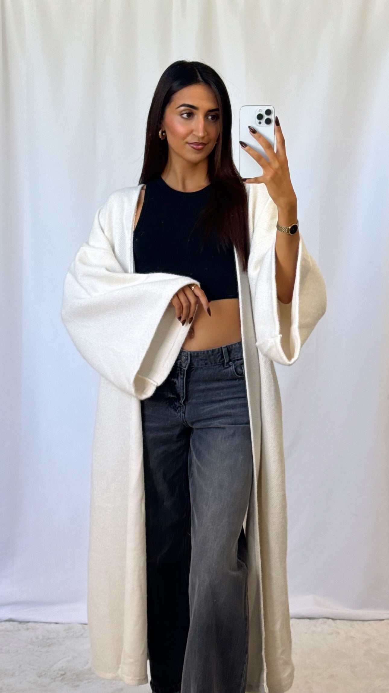 Gilet long crème