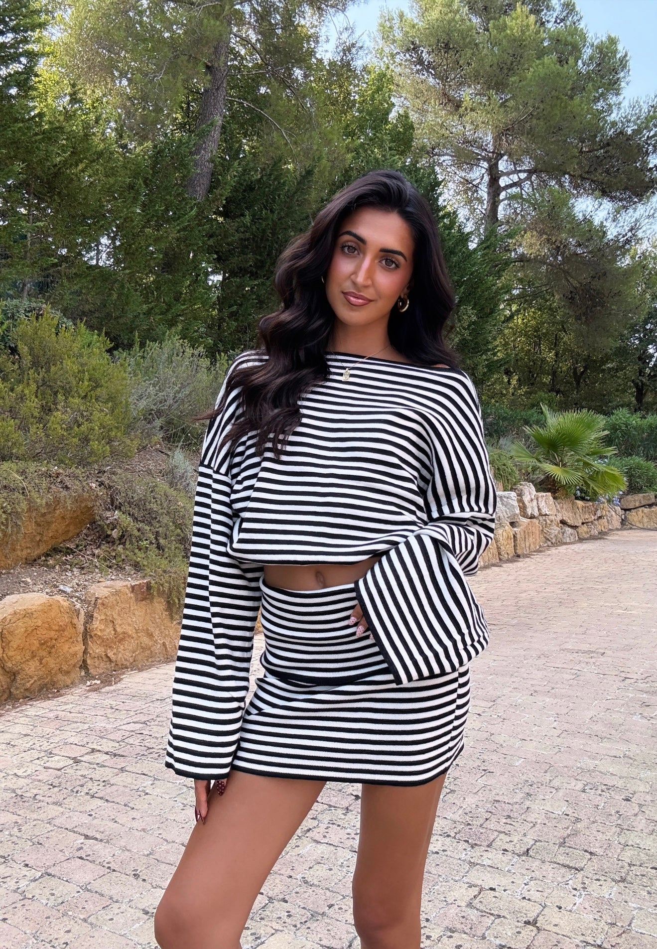 Ensemble rayé jupe/pull