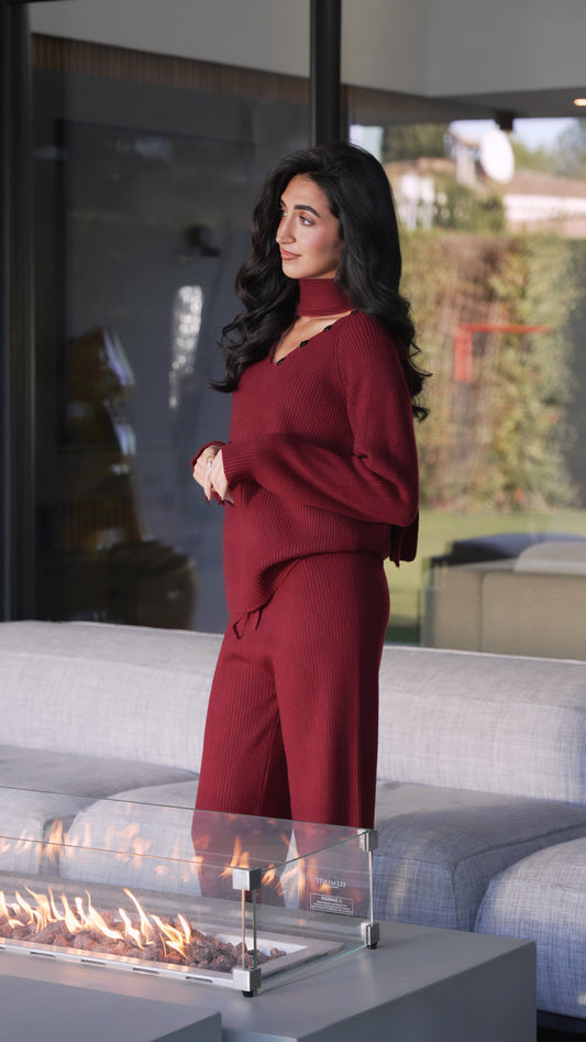 Ensemble en maille écharpe (2 coloris)