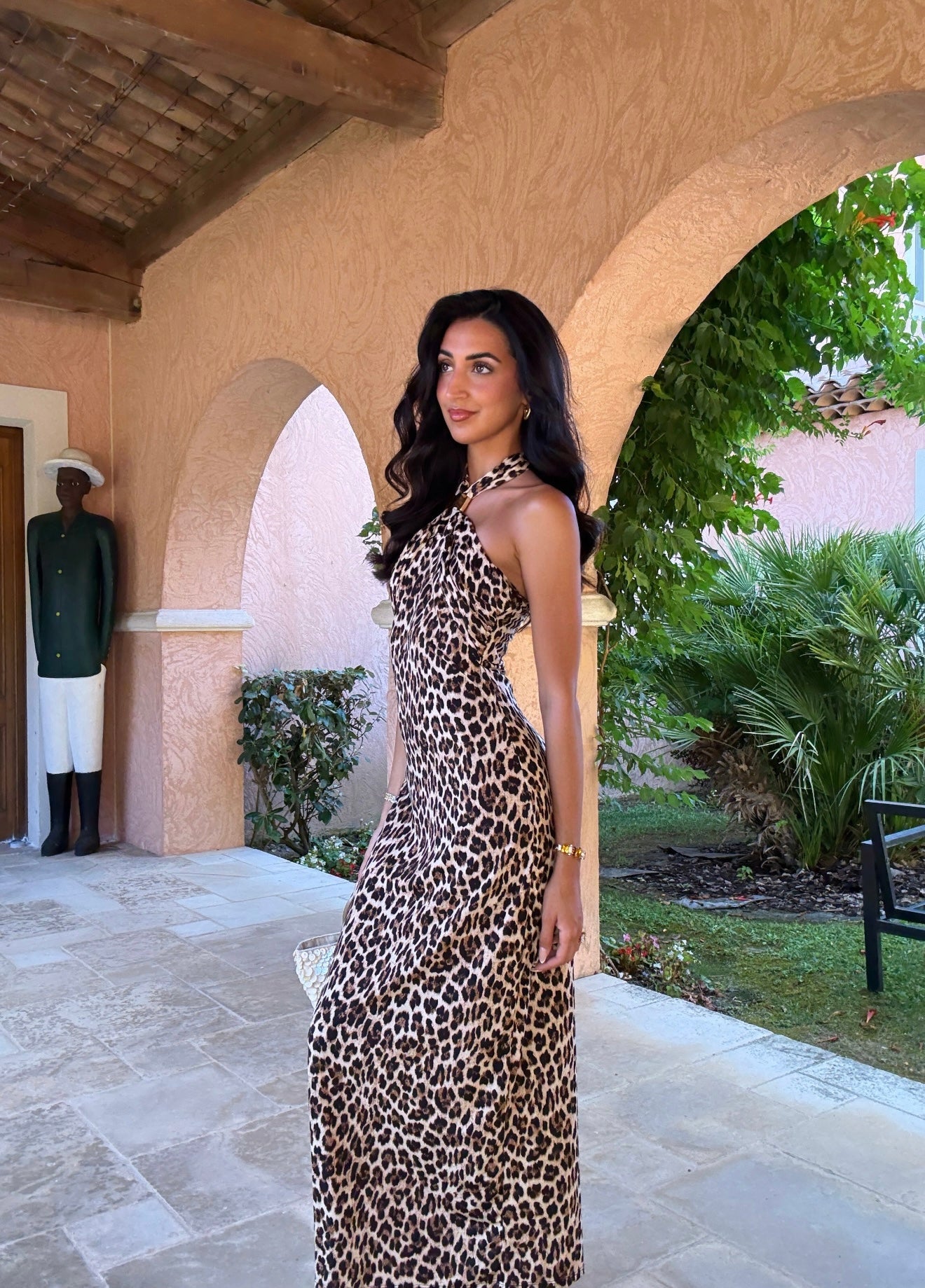 Robe longue léopard