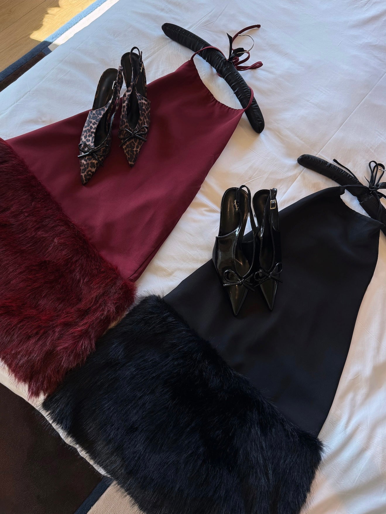 Robe de soirée fourrure (2 coloris)