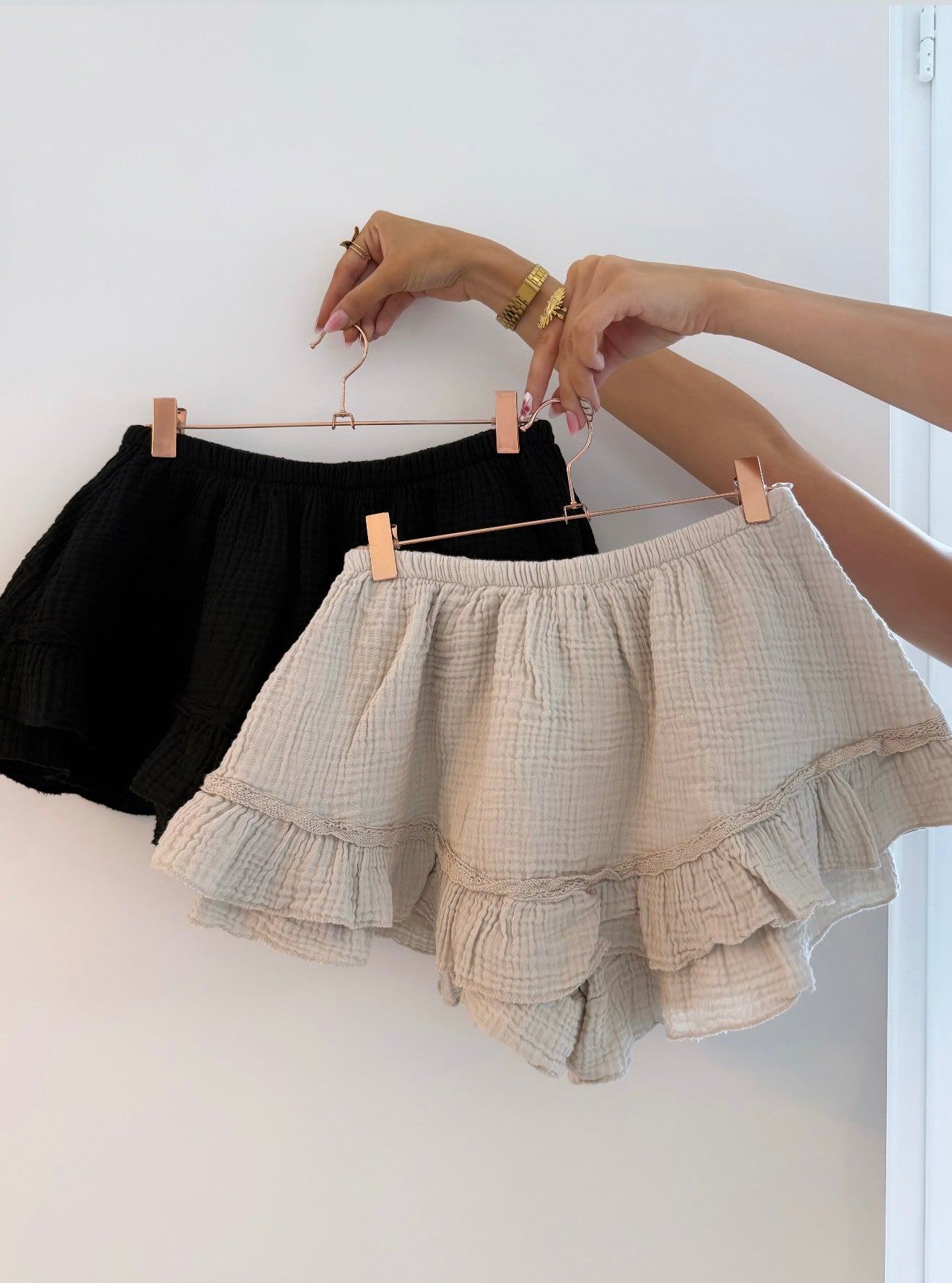 Jupe short gaze de coton (3 coloris)