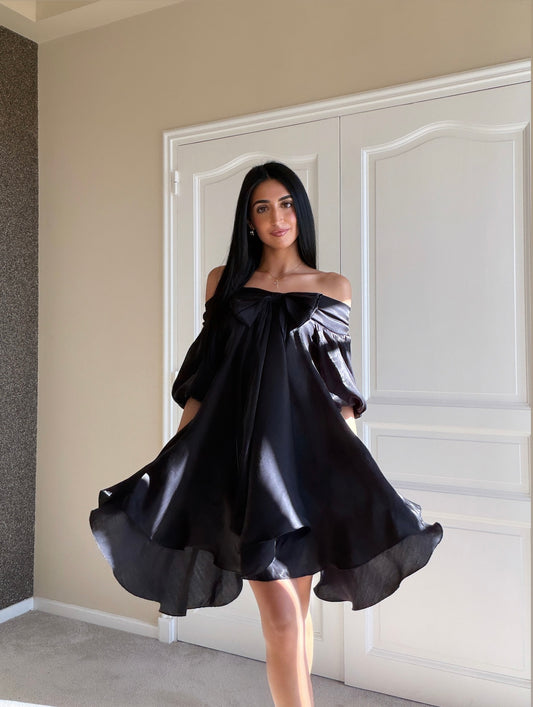 Robe bardot à volants (2 coloris)