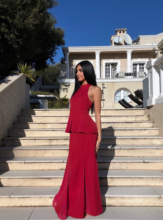 Ensemble haut et jupe longue (2coloris)