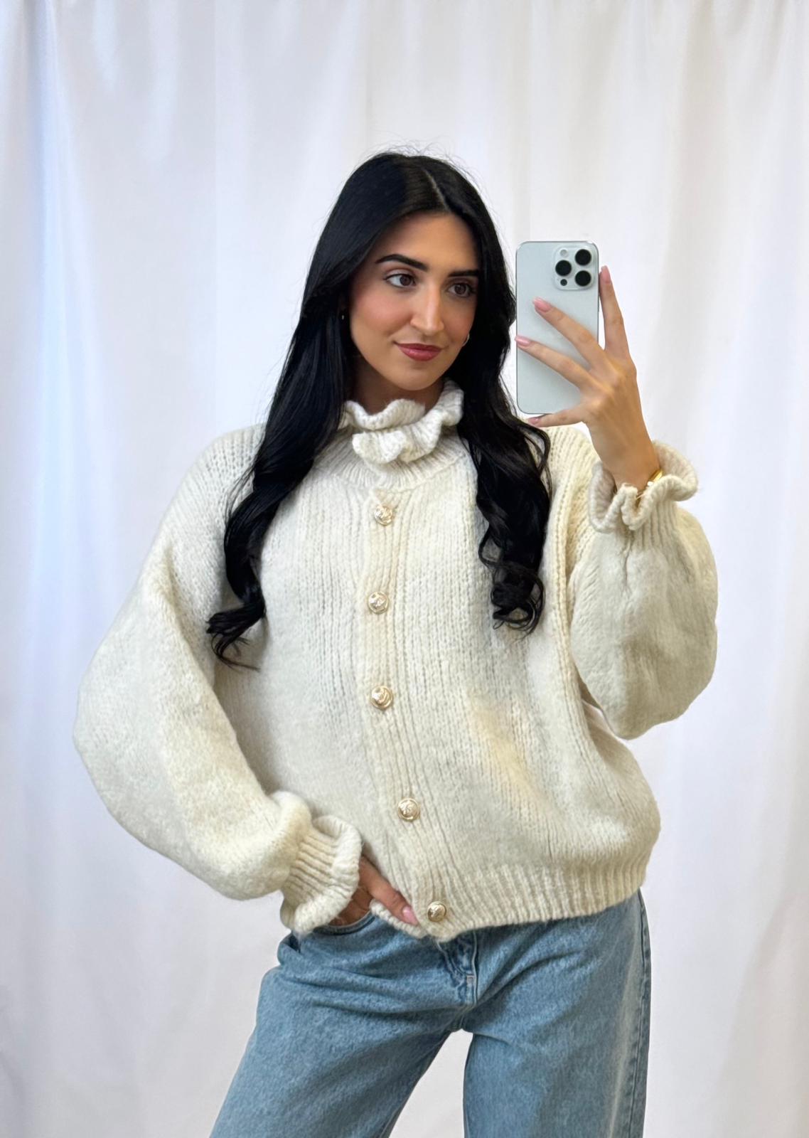 Gilet curly crème