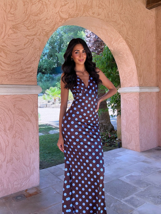 Robe longue à pois (2 coloris)