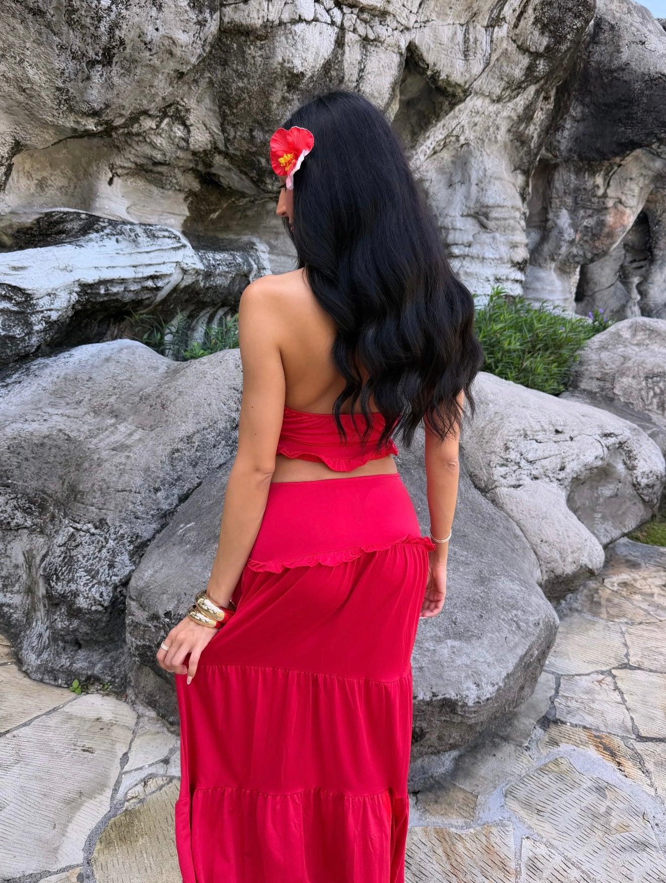 Ensemble top et jupe longue (3 coloris)