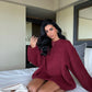 Pull en maille oversize bordeaux