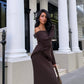 Ensemble doux bardot et jupe (3 coloris)
