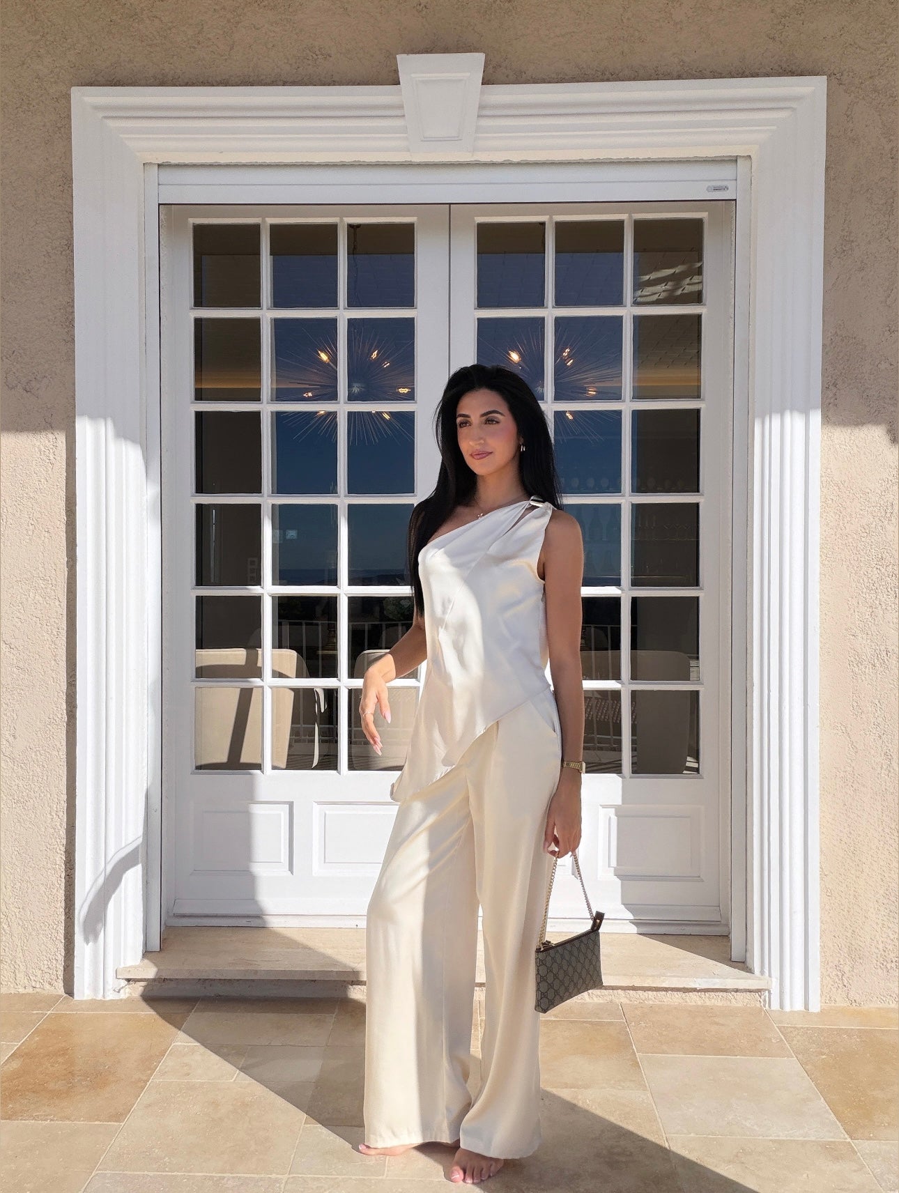 Ensemble satiné asymétrique (2 coloris)