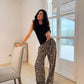Pantalon gaze de coton léopard