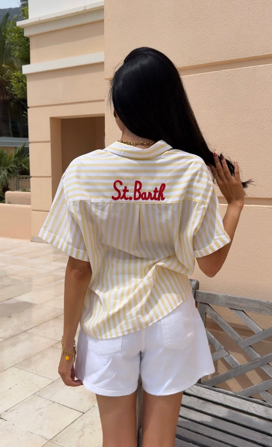 Chemise rayée St Barth jaune