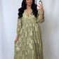 Robe en broderie vert d'eau