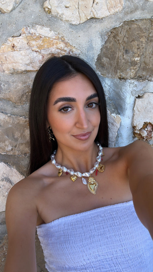 Collier perles breloques