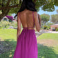 Robe dos nu en coton mauve