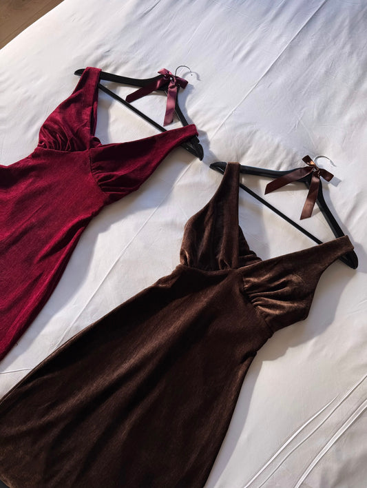 Robe longue en velours (2 coloris)
