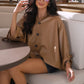Cape simili cuir camel