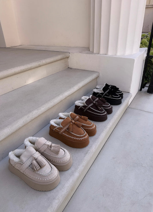 Chaussures fourrées à pompons (sans boîte)