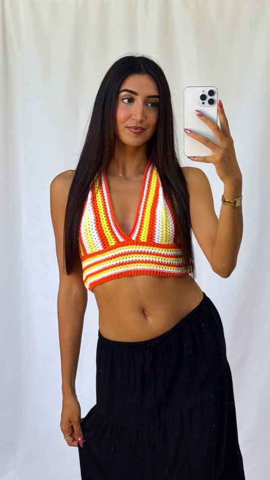 Top crochet orange