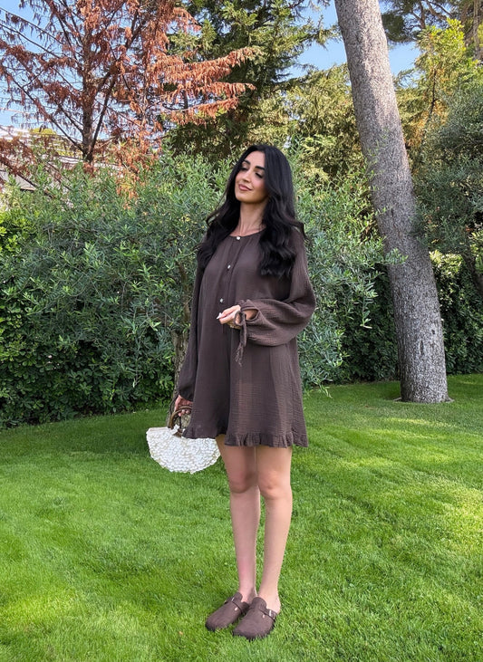 Combinaison short marron