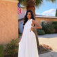 Robe longue texturée blanche