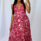 Robe longue rose