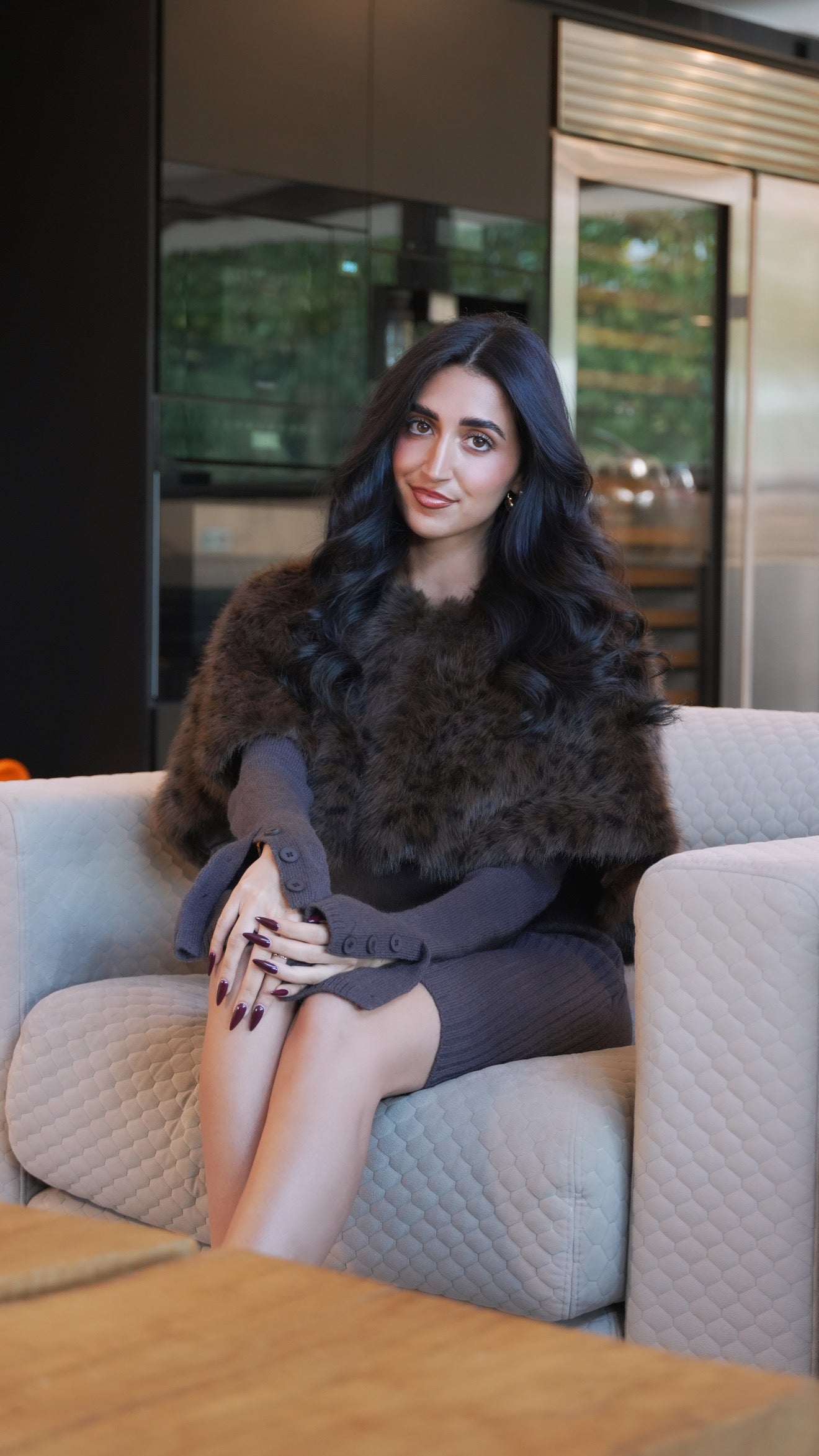 Châle léopard en fourrure (2 coloris)