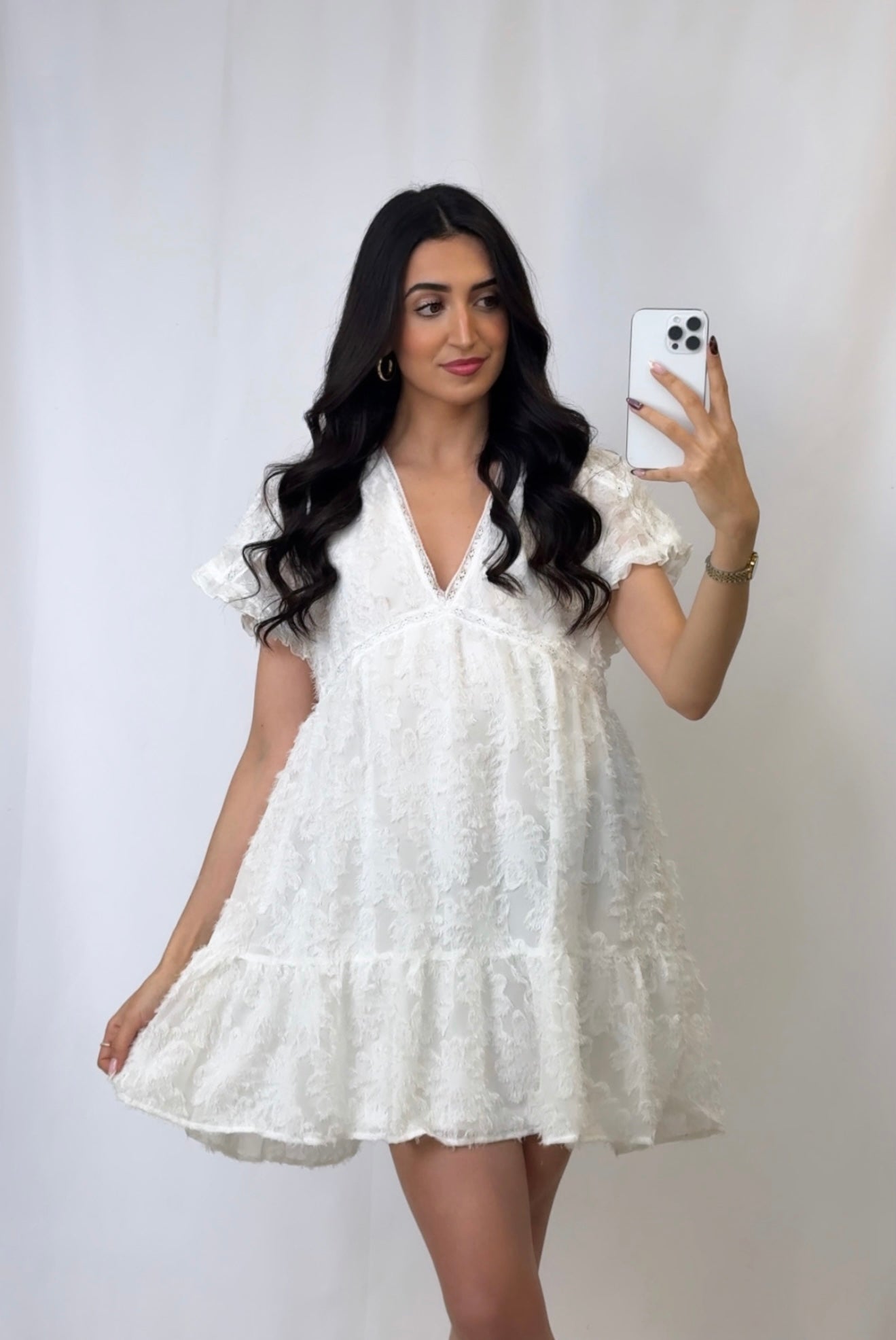 Robe brodée blanche