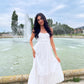Robe longue à bretelles blanche