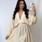 Robe évasée beige