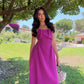 Robe dos nu en coton mauve