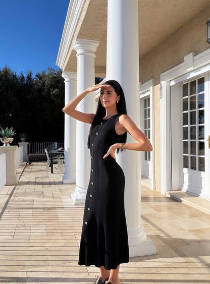 Robe longue à boutons (2 coloris )