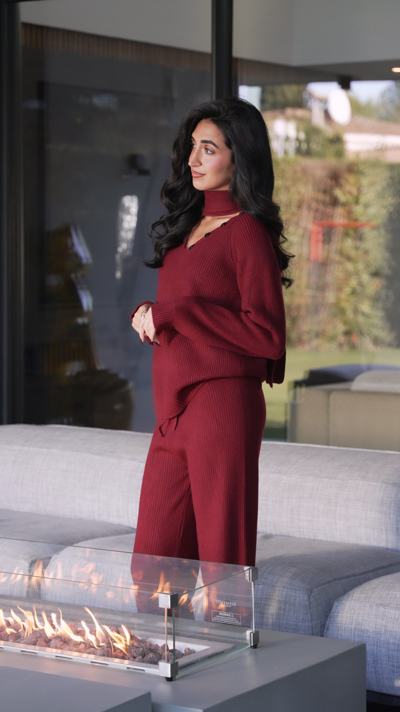 Ensemble en maille écharpe (2 coloris)