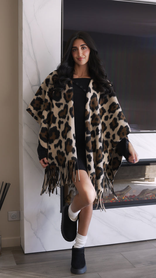 Poncho à franges (3 coloris)