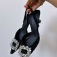 Talons à strass noir