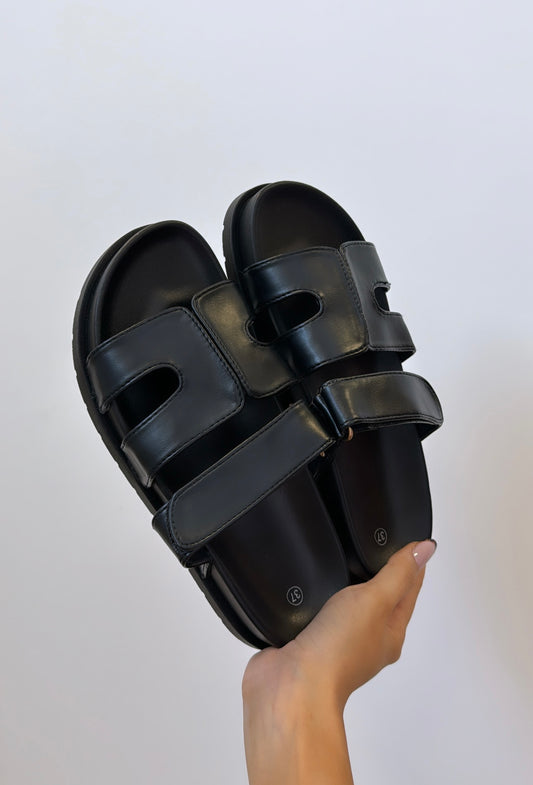 Sandales noires à scratch