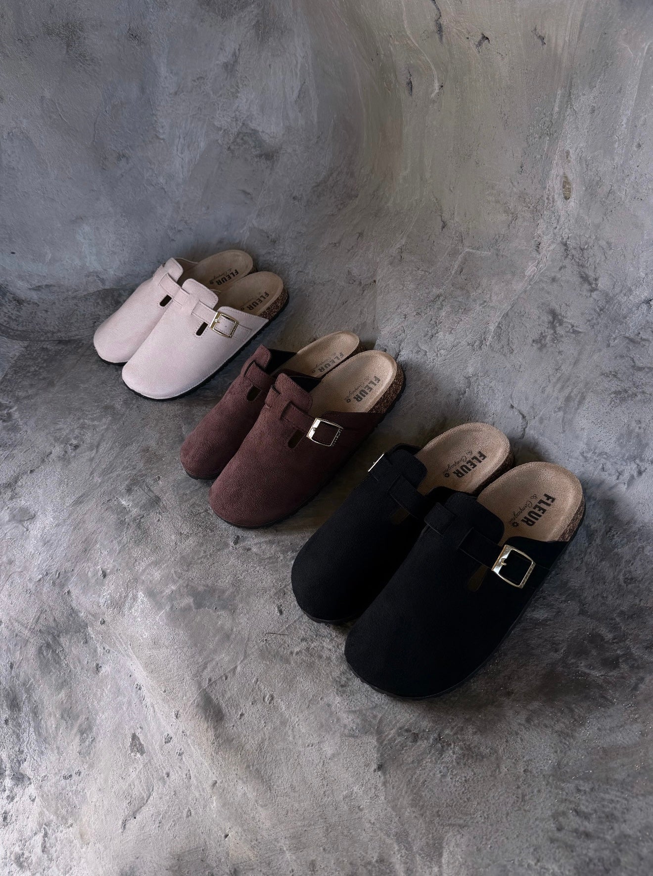 Mules en daim (3 coloris)