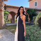 Robe longue noire et blanche