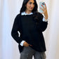 Pull chemise noir