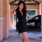 Robe à franges noire